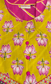 Yellow/Pink Stripes Jaipuri Cotton Kurti. Pure Versatile Cotton. | Laces and Frills