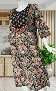 Black Garden Jaipuri Cotton Kurti. Pure Versatile Cotton. | Laces and Frills