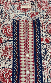 Off White/Maroon Garden Jaipuri Cotton Kurti. Pure Versatile Cotton. | Laces and Frills - Laces and Frills