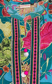 Sea Green Floral Jaipuri Cotton Kurti. Pure Versatile Cotton. | Laces and Frills - Laces and Frills