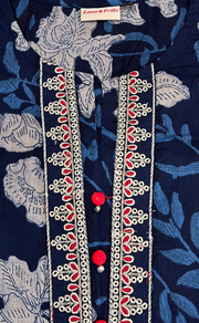 Blue Garden Jaipuri Cotton Kurti. Pure Versatile Cotton. | Laces and Frills - Laces and Frills