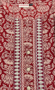 Rust Maroon Floral Jaipuri Cotton Kurti. Pure Versatile Cotton. | Laces and Frills - Laces and Frills