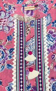 Pink Garden Jaipuri Cotton Kurti. Pure Versatile Cotton. | Laces and Frills - Laces and Frills