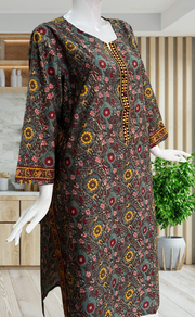 Dark Green Garden Jaipuri Cotton Kurti. Pure Versatile Cotton. | Laces and Frills - Laces and Frills