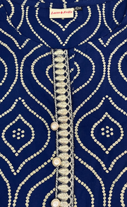 Royal Blue Bandini Jaipuri Cotton Kurti. Pure Versatile Cotton. | Laces and Frills - Laces and Frills