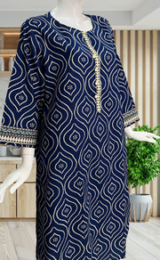 Royal Blue Bandini Jaipuri Cotton Kurti. Pure Versatile Cotton. | Laces and Frills - Laces and Frills
