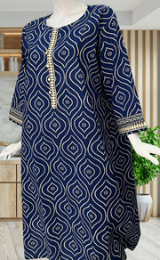 Royal Blue Bandini Jaipuri Cotton Kurti. Pure Versatile Cotton. | Laces and Frills - Laces and Frills