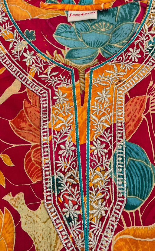 Red Garden Jaipuri Cotton Kurti. Pure Versatile Cotton. | Laces and Frills - Laces and Frills