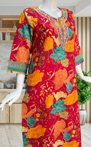 Red Garden Jaipuri Cotton Kurti. Pure Versatile Cotton. | Laces and Frills - Laces and Frills