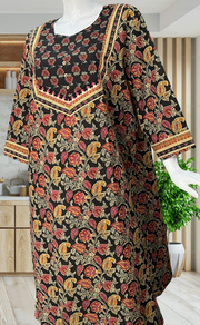 Black Garden Jaipuri Cotton Kurti. Pure Versatile Cotton. | Laces and Frills - Laces and Frills