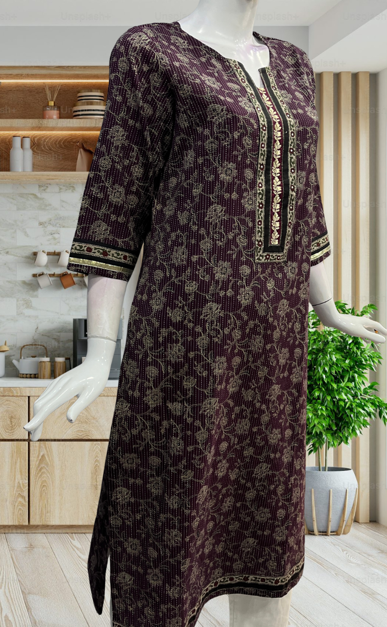 Violet Garden Jaipuri Cotton Kurti. Pure Versatile Cotton. | Laces and Frills - Laces and Frills