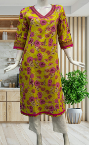 Yellow Garden Jaipuri Cotton Kurti. Pure Versatile Cotton. | Laces and Frills - Laces and Frills
