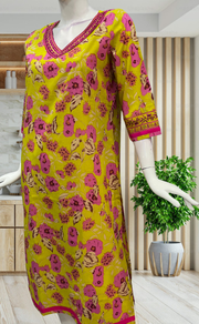 Yellow Garden Jaipuri Cotton Kurti. Pure Versatile Cotton. | Laces and Frills - Laces and Frills