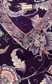 Violet Garden Jaipuri Cotton Kurti. Pure Versatile Cotton. | Laces and Frills - Laces and Frills