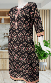 Brown Ethnic Print Jaipuri Cotton Kurti. Pure Versatile Cotton. | Laces and Frills - Laces and Frills