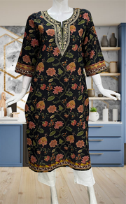 Black Garden Jaipuri Cotton Kurti. Pure Versatile Cotton. | Laces and Frills