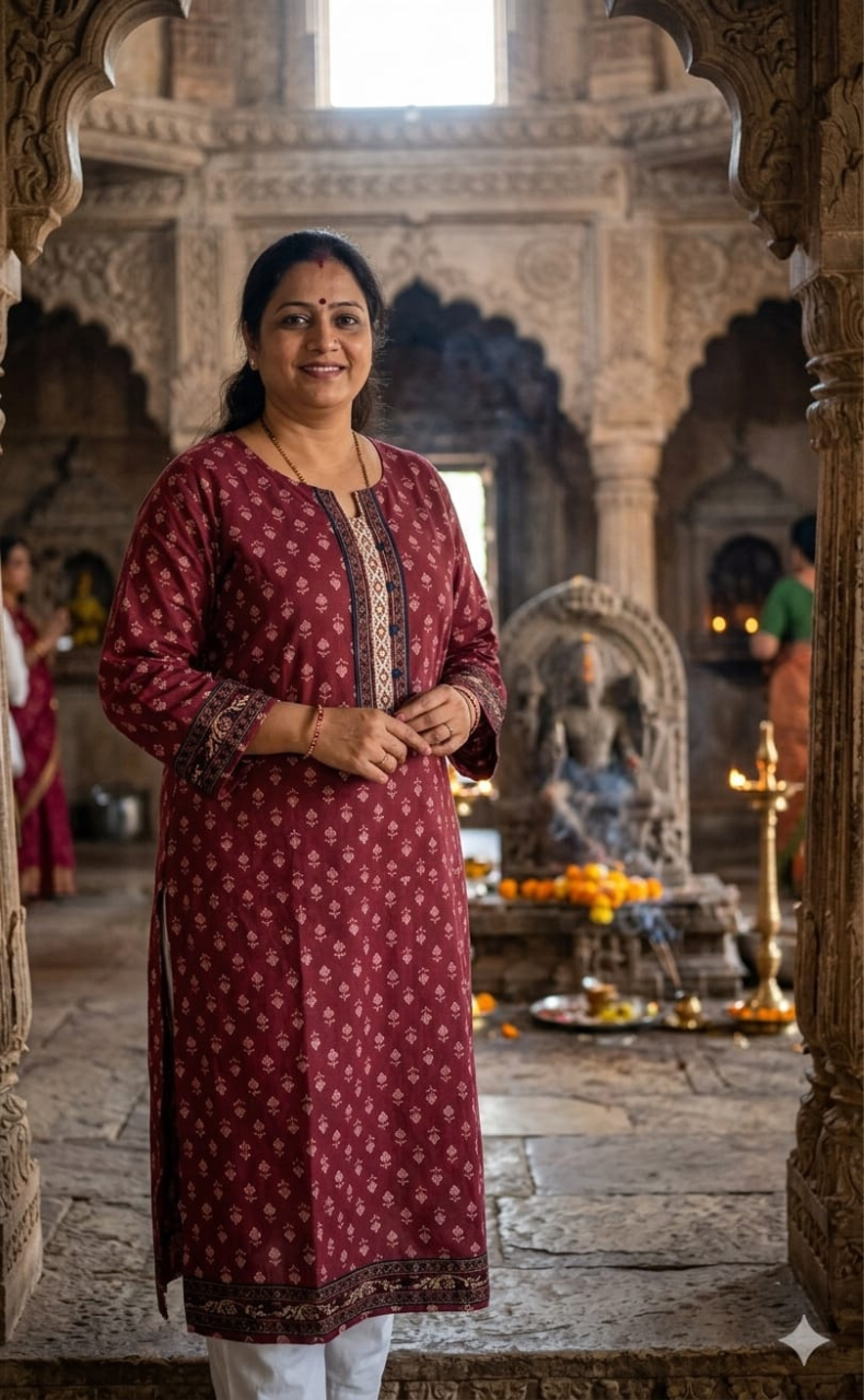 English Pink Flora Jaipuri Cotton Kurti. Pure Versatile Cotton. | Laces and Frills - Laces and Frills