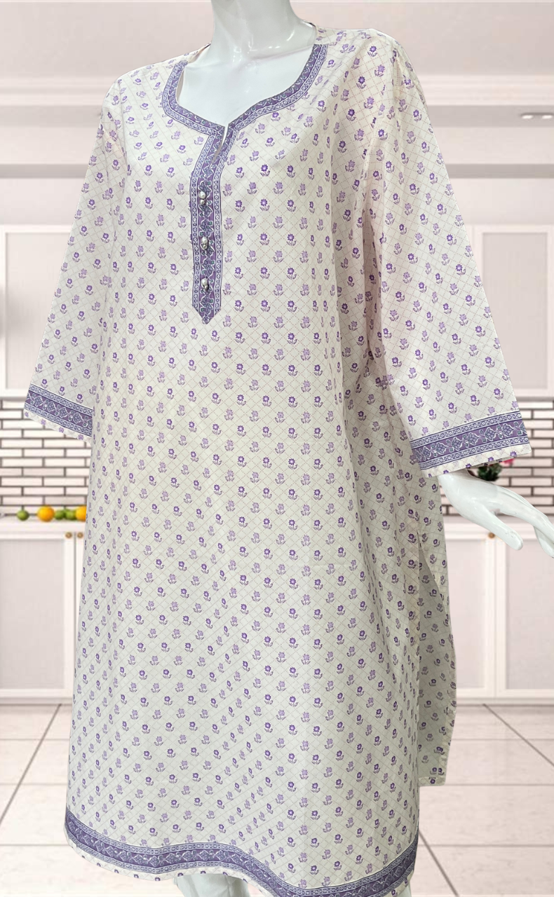 White Flora Jaipuri Cotton Kurti. Pure Versatile Cotton. | Laces and Frills