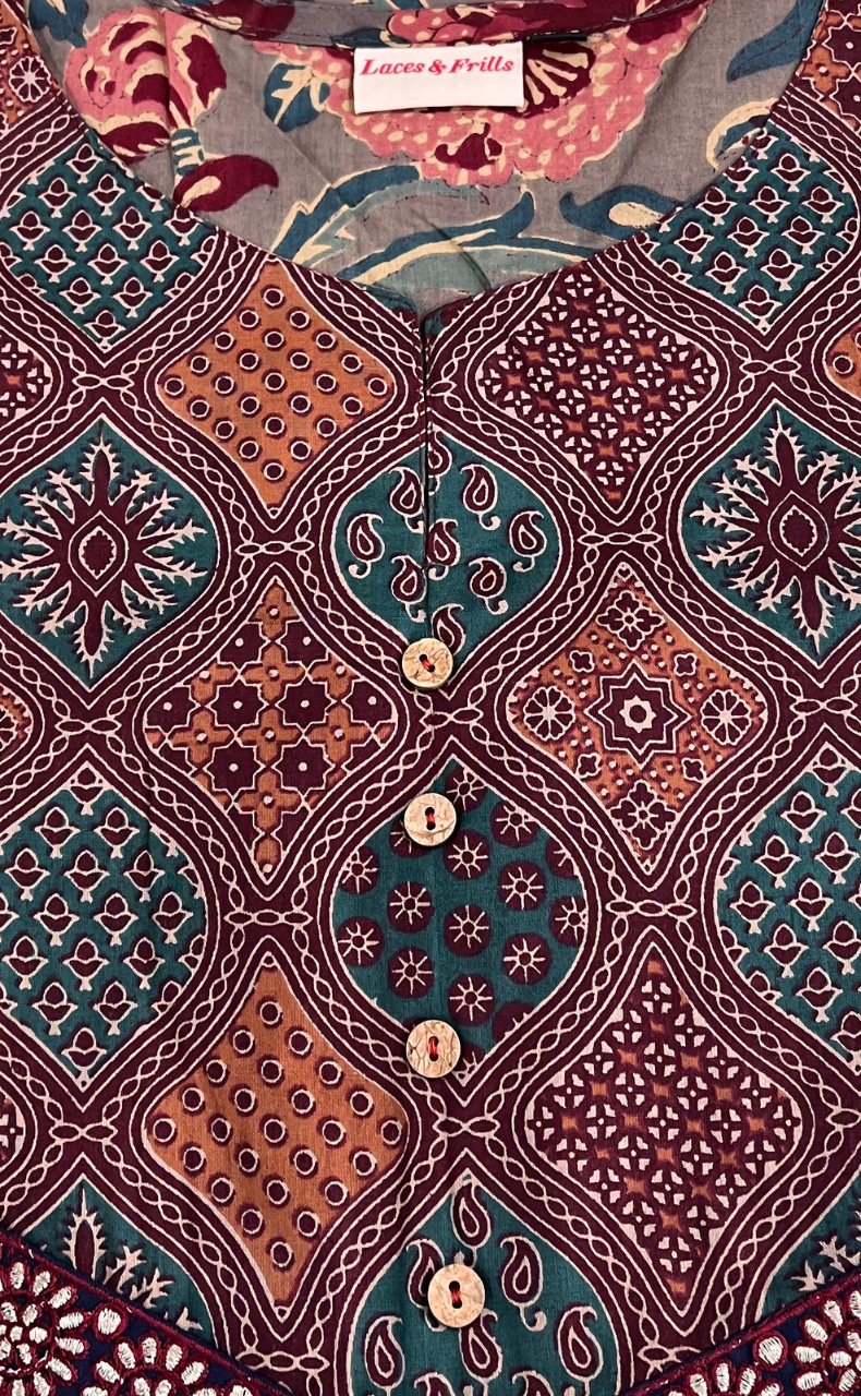 Grey Garden Jaipuri Cotton Kurti. Pure Versatile Cotton. | Laces and Frills