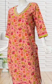 Peach Garden Jaipuri Cotton Kurti. Pure Versatile Cotton. | Laces and Frills - Laces and Frills