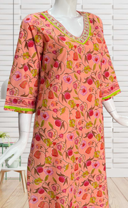 Peach Garden Jaipuri Cotton Kurti. Pure Versatile Cotton. | Laces and Frills - Laces and Frills