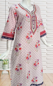 Lavender Garden Jaipuri Cotton Kurti. Pure Versatile Cotton. | Laces and Frills - Laces and Frills