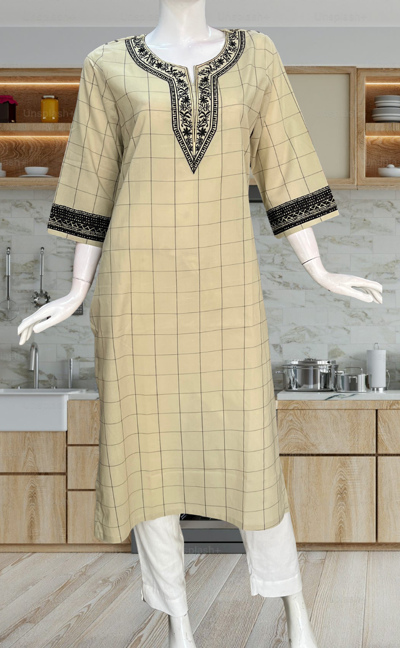 Black Flora Jaipuri Cotton Kurti. Pure Versatile Cotton. | Laces and Frills