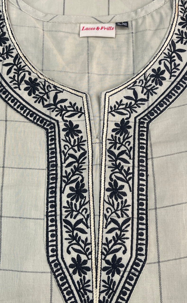 Black Flora Jaipuri Cotton Kurti. Pure Versatile Cotton. | Laces and Frills
