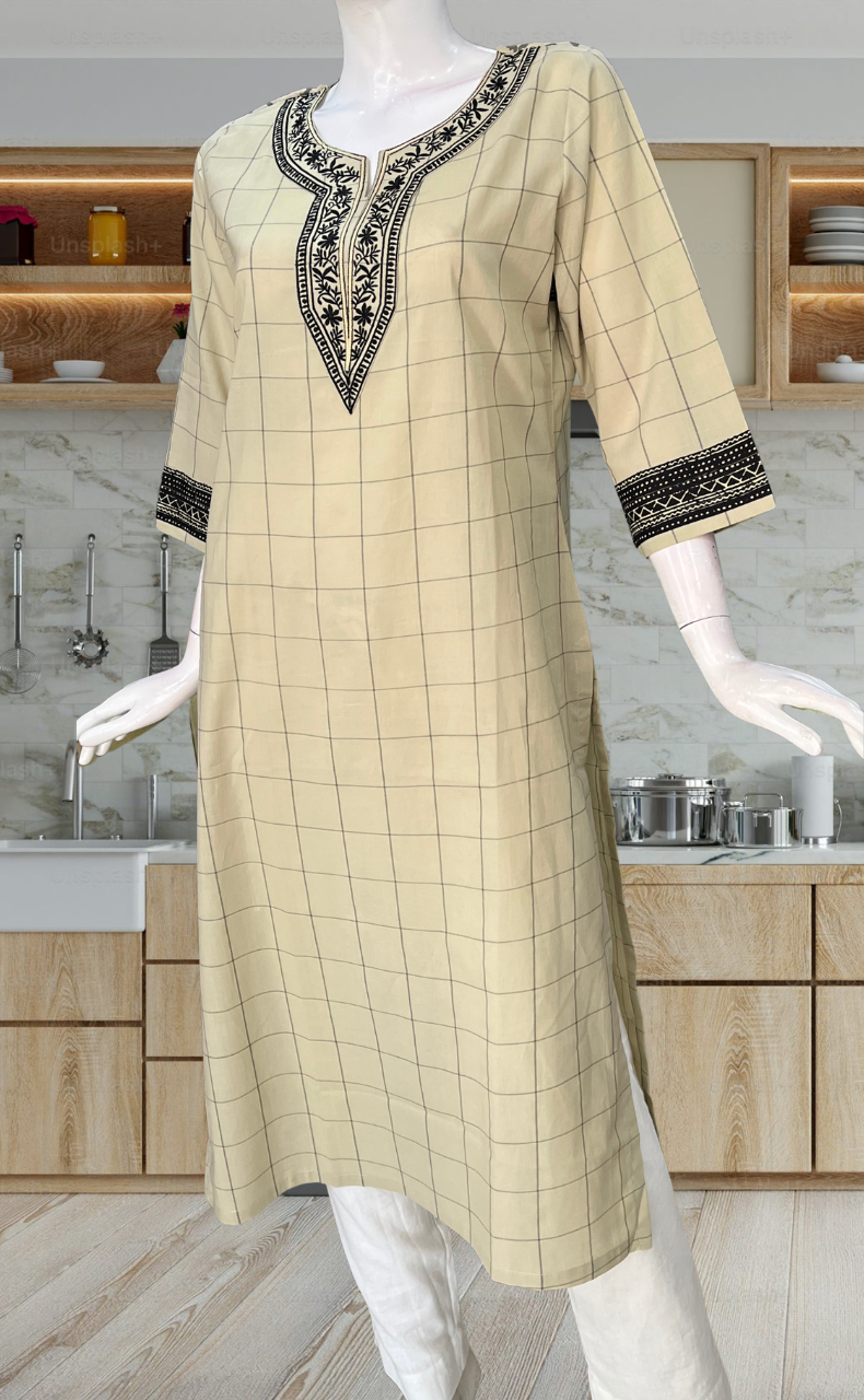 Black Flora Jaipuri Cotton Kurti. Pure Versatile Cotton. | Laces and Frills