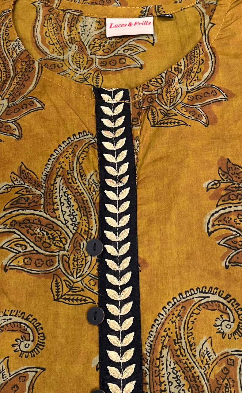 Mustard Garden Jaipuri Cotton Kurti. Pure Versatile Cotton. | Laces and Frills
