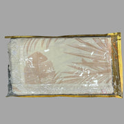 Off White/Peach Leafy White Lace Double Bedsheet with Lace Pillow Covers/108" x 108" - Laces and Frills