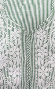 Green Machine Chikankari Kurti.  Versatile Cotton Fabric. | Laces and Frills - Laces and Frills