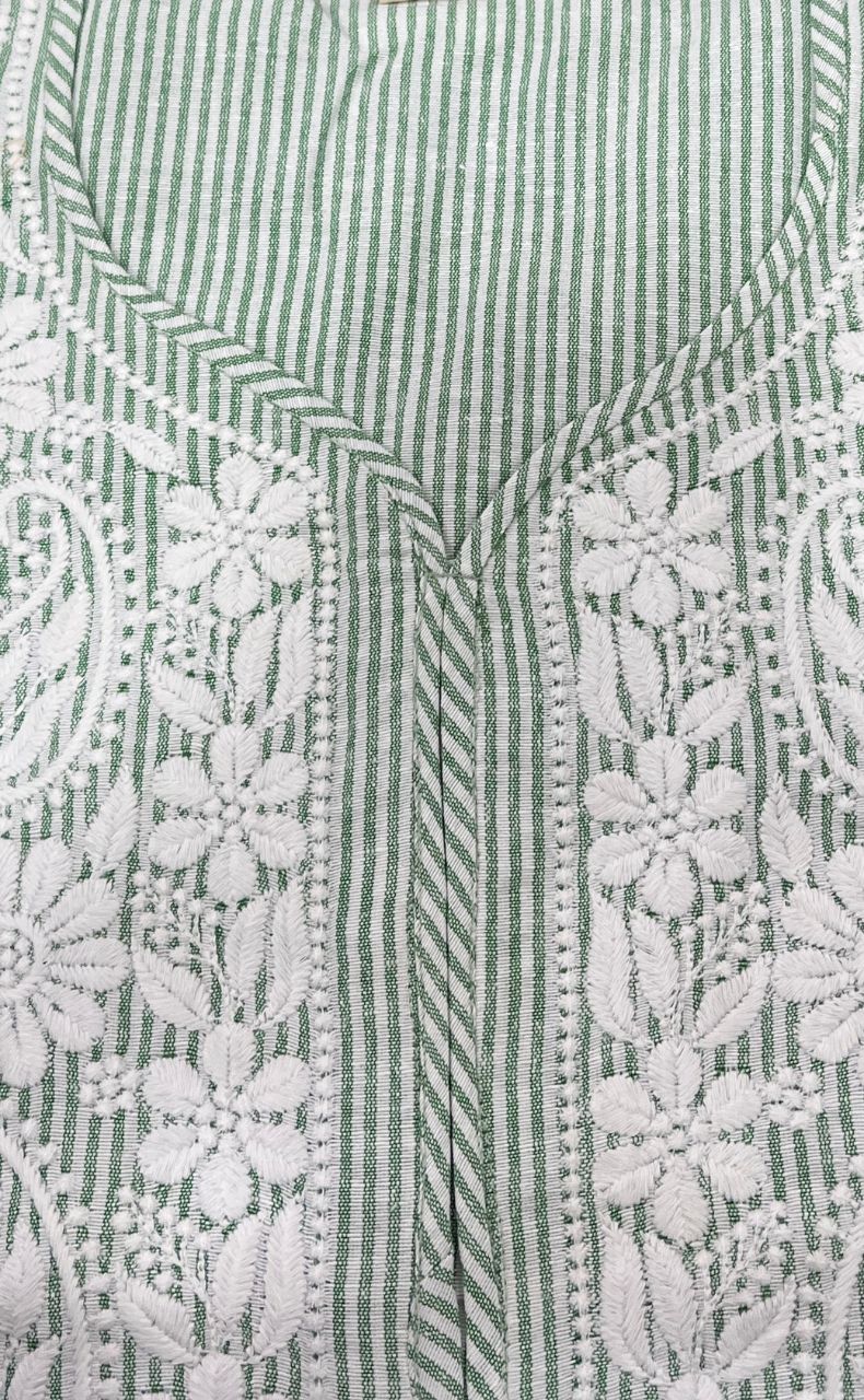 Green Machine Chikankari Kurti.  Versatile Cotton Fabric. | Laces and Frills - Laces and Frills