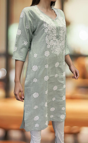 Green Machine Chikankari Kurti.  Versatile Cotton Fabric. | Laces and Frills - Laces and Frills