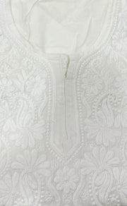White Machine Chikankari Kurti Set. Flowy Rayon Fabric. | Laces and Frills - Laces and Frills