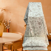 White/Brown Garden White Lace Double Bedsheet with Lace Pillow Covers/108" x 108" - Laces and Frills