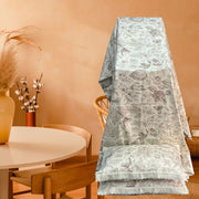 White/Brown Garden White Lace Double Bedsheet with Lace Pillow Covers/108" x 108" - Laces and Frills