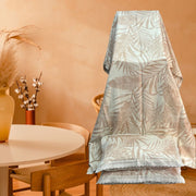 Off White/Peach Leafy White Lace Double Bedsheet with Lace Pillow Covers/108" x 108" - Laces and Frills