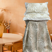 Off White/Brown Leafy White Lace Double Bedsheet with Lace Pillow Covers/108" x 108" - Laces and Frills