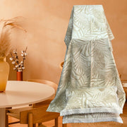 Off White/Brown Leafy White Lace Double Bedsheet with Lace Pillow Covers/108" x 108" - Laces and Frills