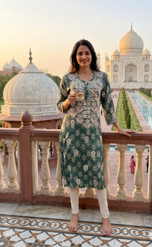 Grey Chikankari Kurti.Flowy Rayon Fabric. | Laces and Frills - Laces and Frills