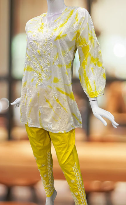 Mustard Yellow Short Kurta With Pleated Salwar Nura Kurta Set