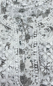 Grey/White Lucknowi Chikankari Embroidery Kurti.  Versatile Cotton Fabric. | Laces and Frills - Laces and Frills