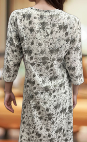 Grey/White Lucknowi Chikankari Embroidery Kurti.  Versatile Cotton Fabric. | Laces and Frills - Laces and Frills