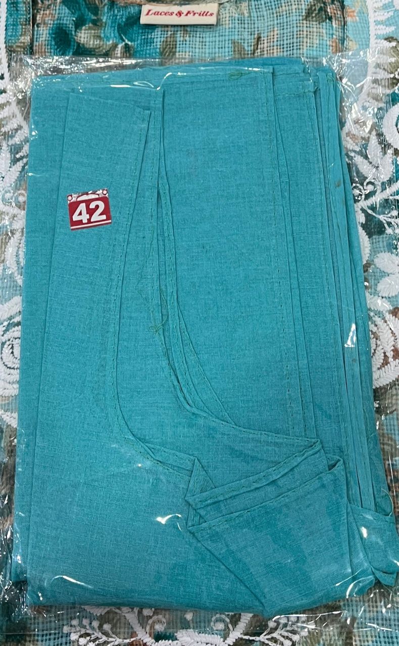 Sea Green Chikankari Kurti. Kota Doria Fabric. | Laces and Frills - Laces and Frills