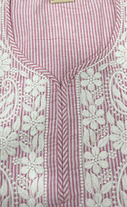 Pink Machine Chikankari Kurti.  Versatile Cotton Fabric. | Laces and Frills - Laces and Frills