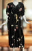 Black Floral Satin Kaftan .Soft Silky Satin | Laces and Frills - Laces and Frills