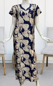 Blue Floral Satin Nighty. Smooth Satin | Laces and Frills - Laces and Frills