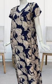 Blue Floral Satin Nighty. Smooth Satin | Laces and Frills - Laces and Frills