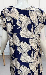 Blue Floral Satin Nighty. Smooth Satin | Laces and Frills - Laces and Frills